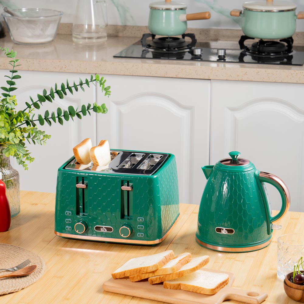 HOMCOM Blue 800-180V70BU 1.7L Kettle and 4 Slice Toaster Set Image 2