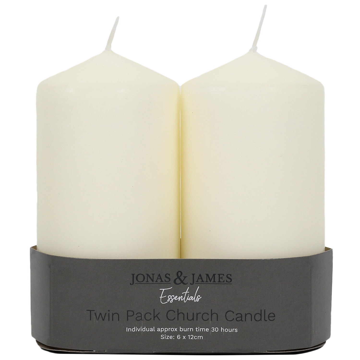 Jonas and James Natural Church Candles 2 Pack Image 1