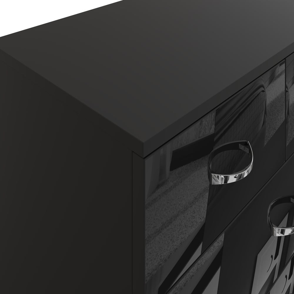 FWStyle Chilton 6 Drawer Black Gloss Chest of Drawers Image 4