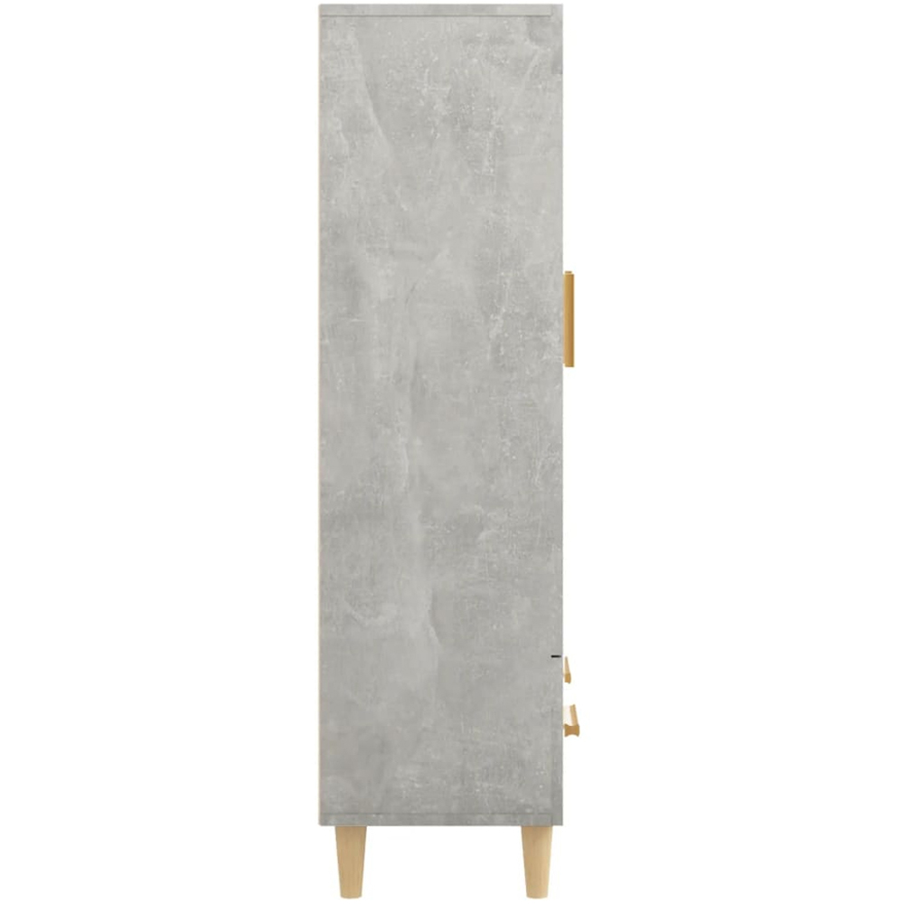 vidaXL 2 Glass Door Single Drawer Concrete Grey Highboard Image 7