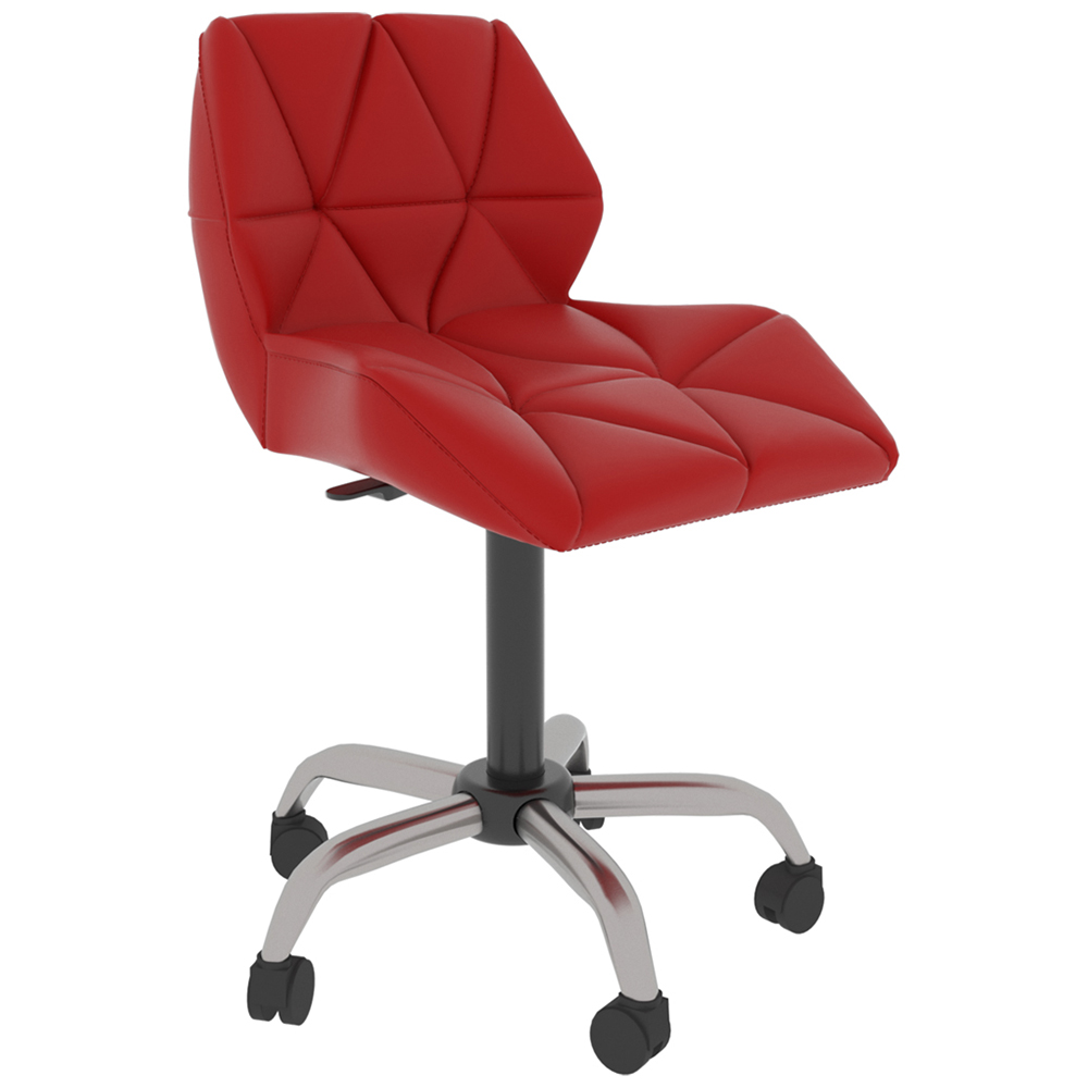 Vida Designs Red PU Faux Leather Swivel Office Chair Image 2