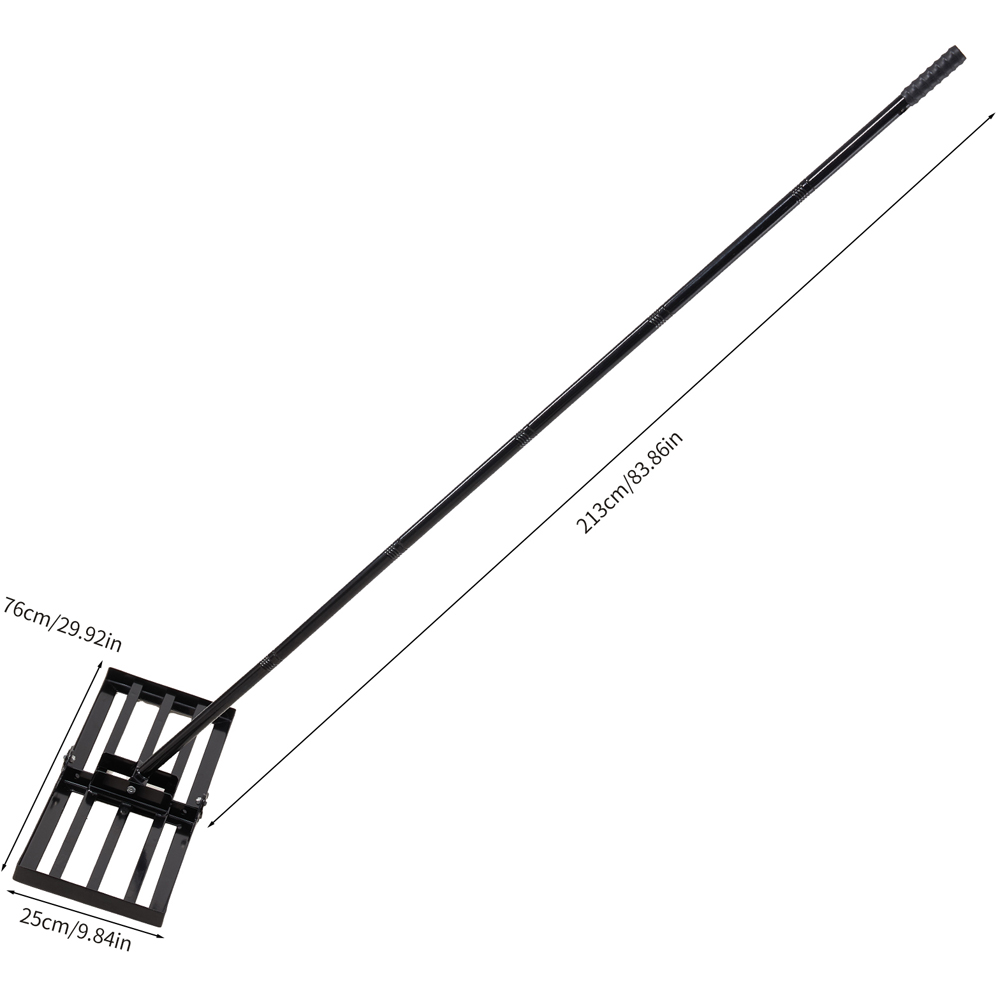 Living and Home Garden Lawn Levelling Rake with Detachable Long Handle 76 x 25 x 213cm Image 8