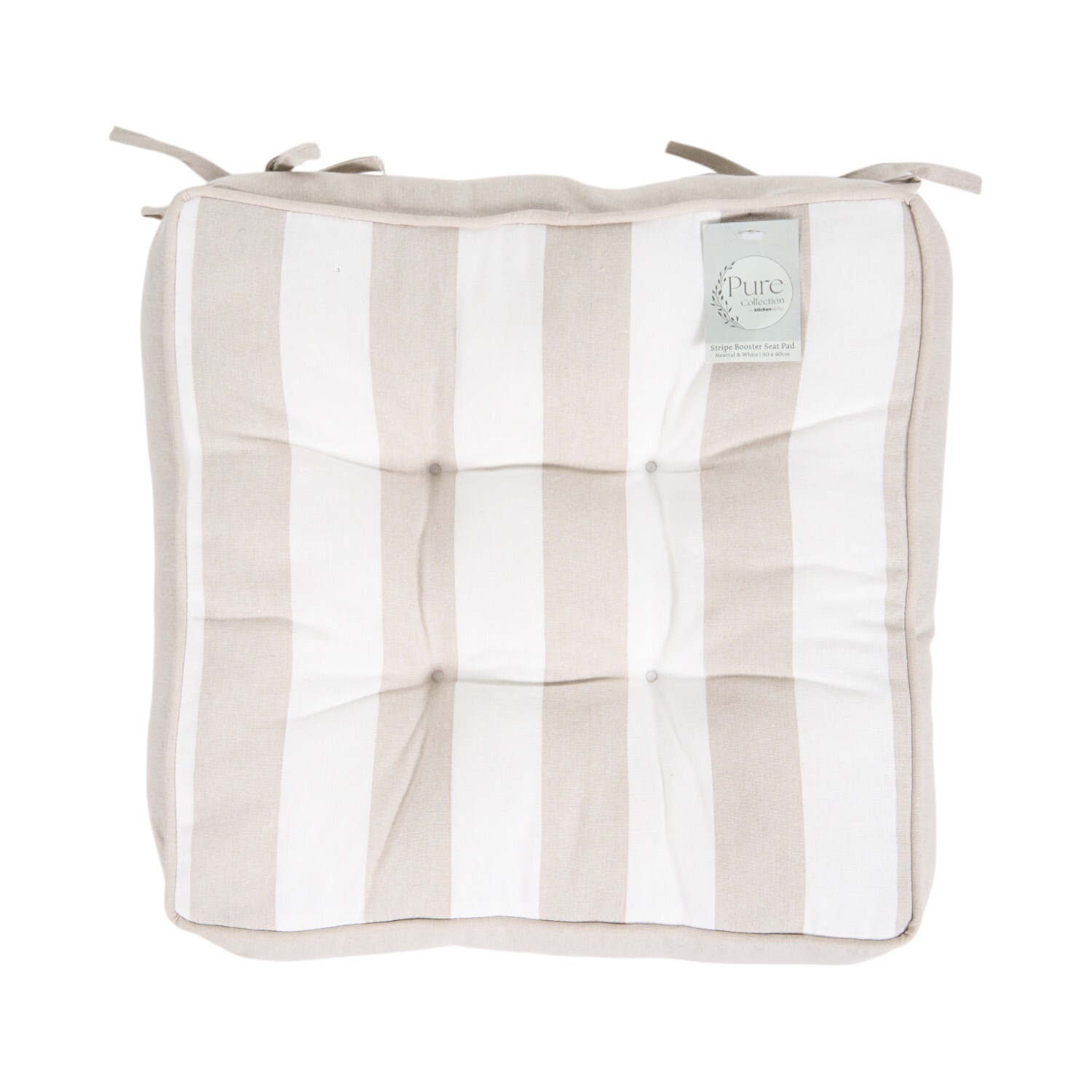 Stripe Booster Seat Pad Neutral Image 1