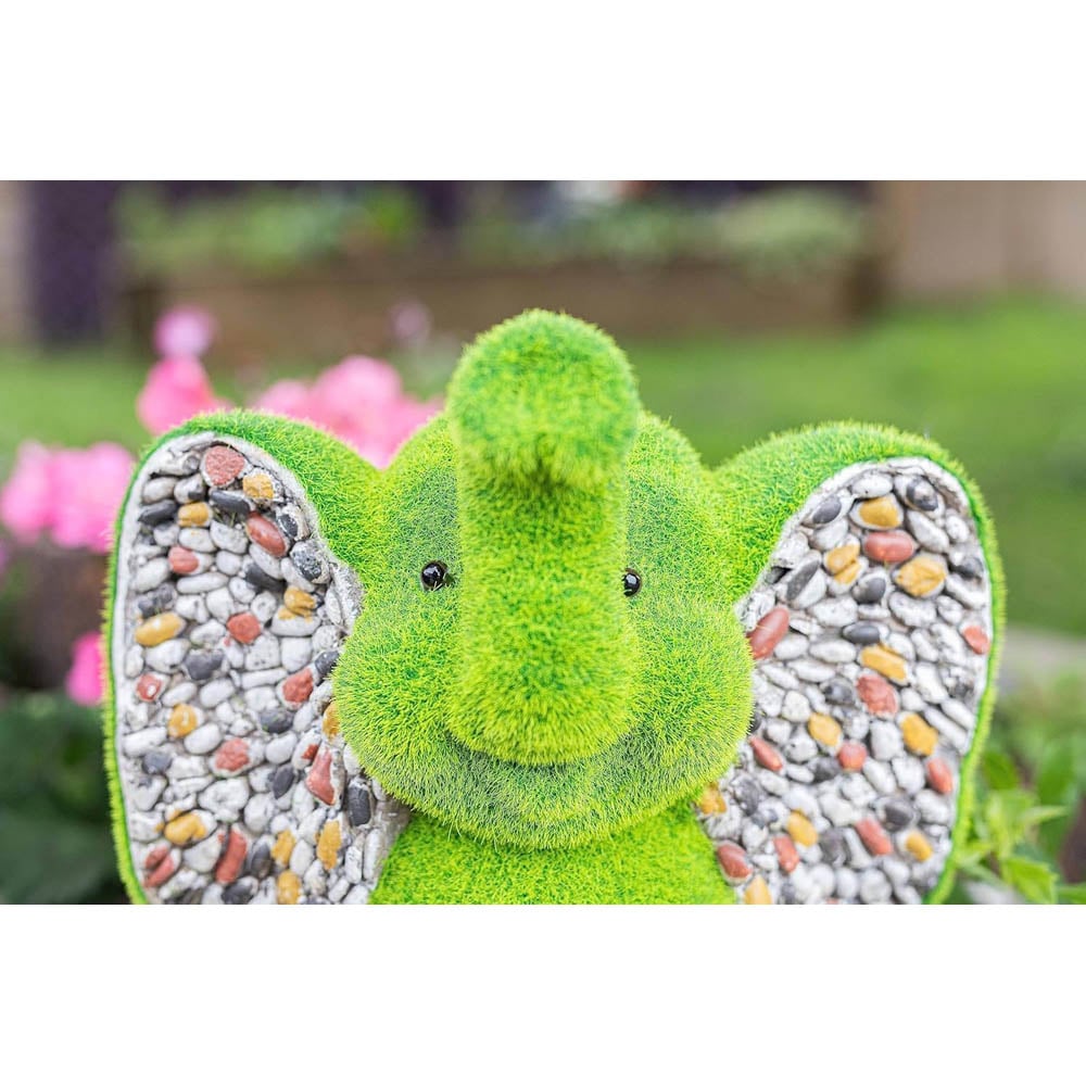 Marco Paul Stone and Grass Effect Resin Elephant Garden Ornament Image 3