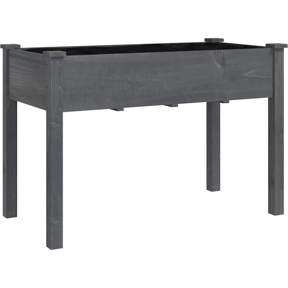 vidaXL Grey Fir Wood Garden Planter with Liner 76 x 59 x 118cm Image 1