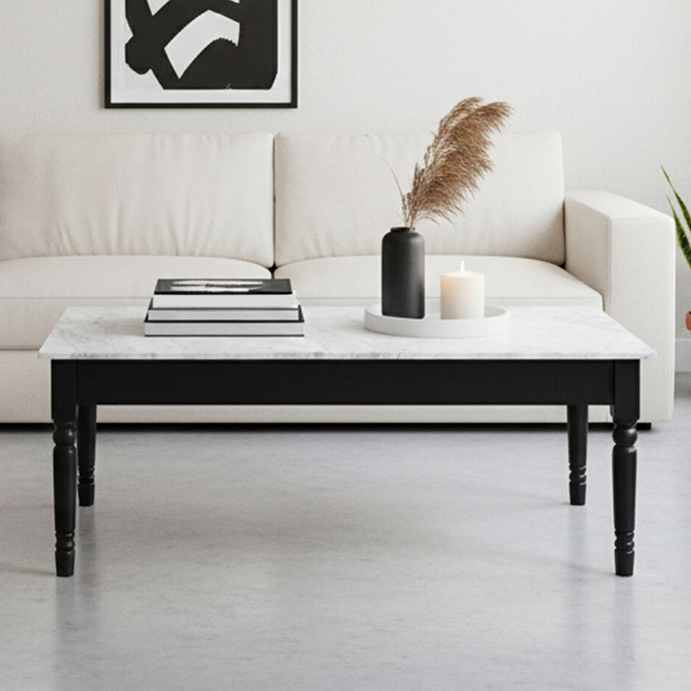 Premier Housewares Marble Top Coffee Table Image 1