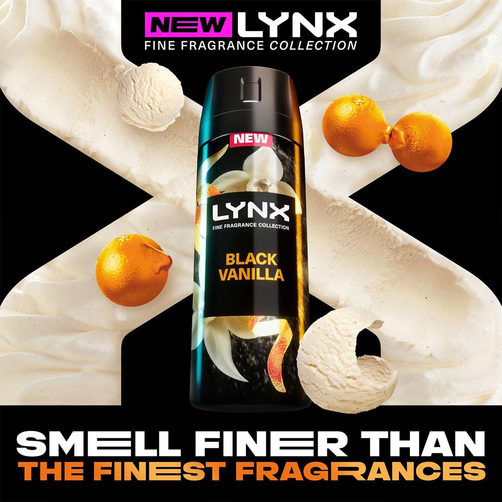 Lynx Fine Fragrance Collection Black Vanilla Deodorant Body Spray 150ml 6 Pack Image 8