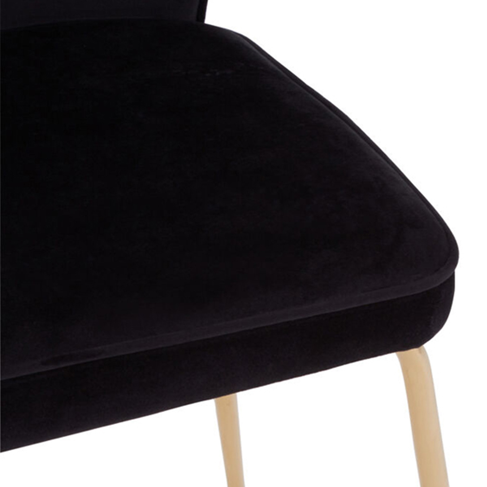 Premier Housewares Tamzin Black and Chrome Finish Curved Upholstered Dining Chair Image 6