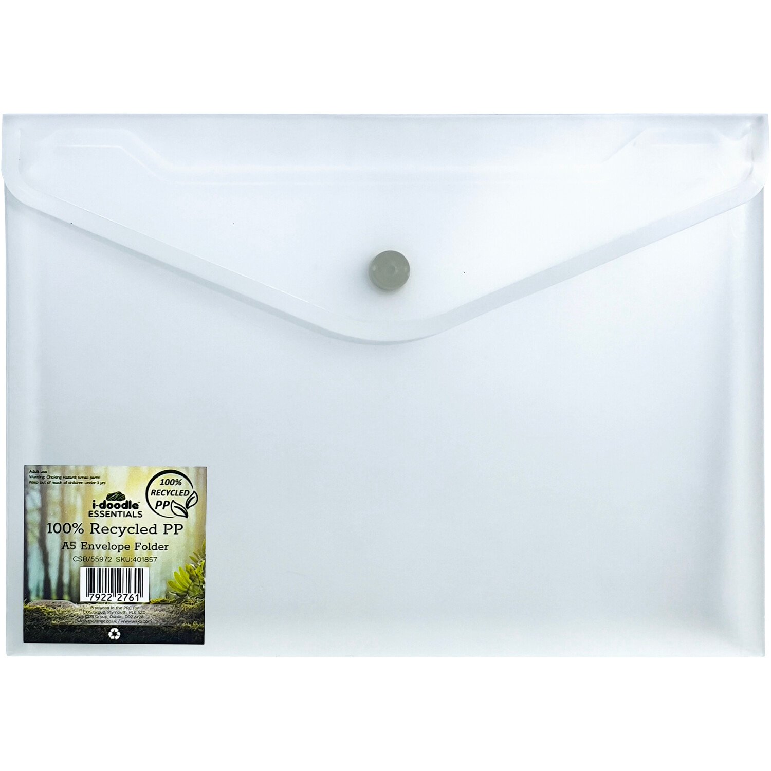 Recycled PP A5 Envelope Folder - White Image 1