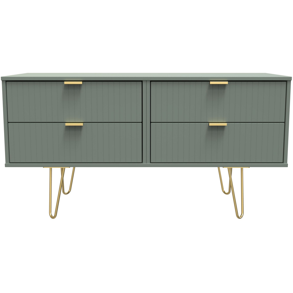 Crowndale 4 Drawer Reed Green Chest of Drawers Ready Assembled Image 3