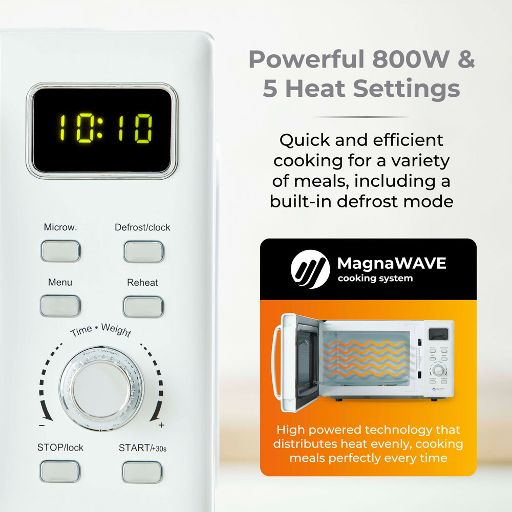 Tower T24041WHT White 20L Digital Microwave Image 3