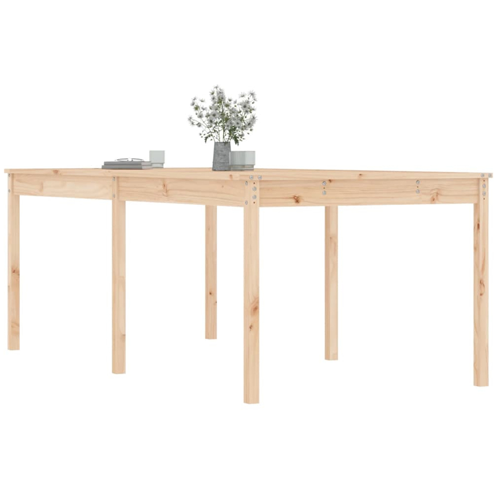 vidaXL 8 Seater Solid Pine Wood Garden Dining Table Natural Image 3