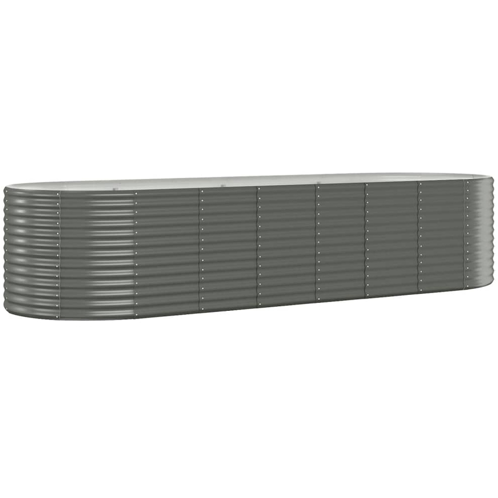 vidaXL Grey Galvanised Steel Raised Garden Bed 322 x 100 x 68cm Image 1