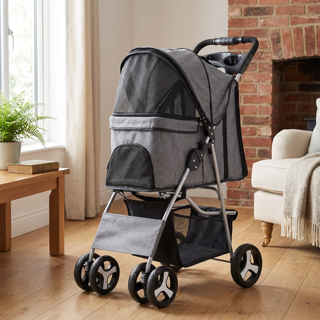 Pet Stroller Grey - Grey Image 6