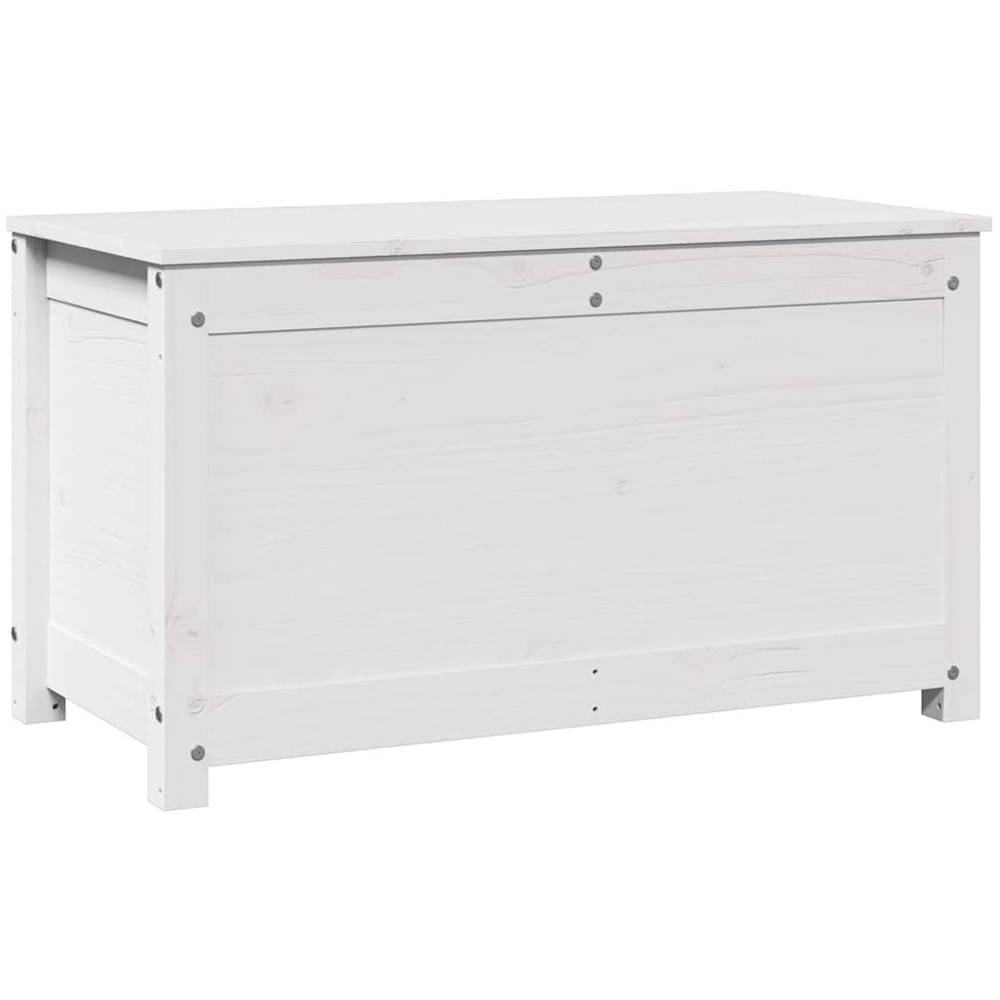 vidaXL White Solid Pine Wood Storage Box with Lid 80 x 40 x 45.5cm Image 2