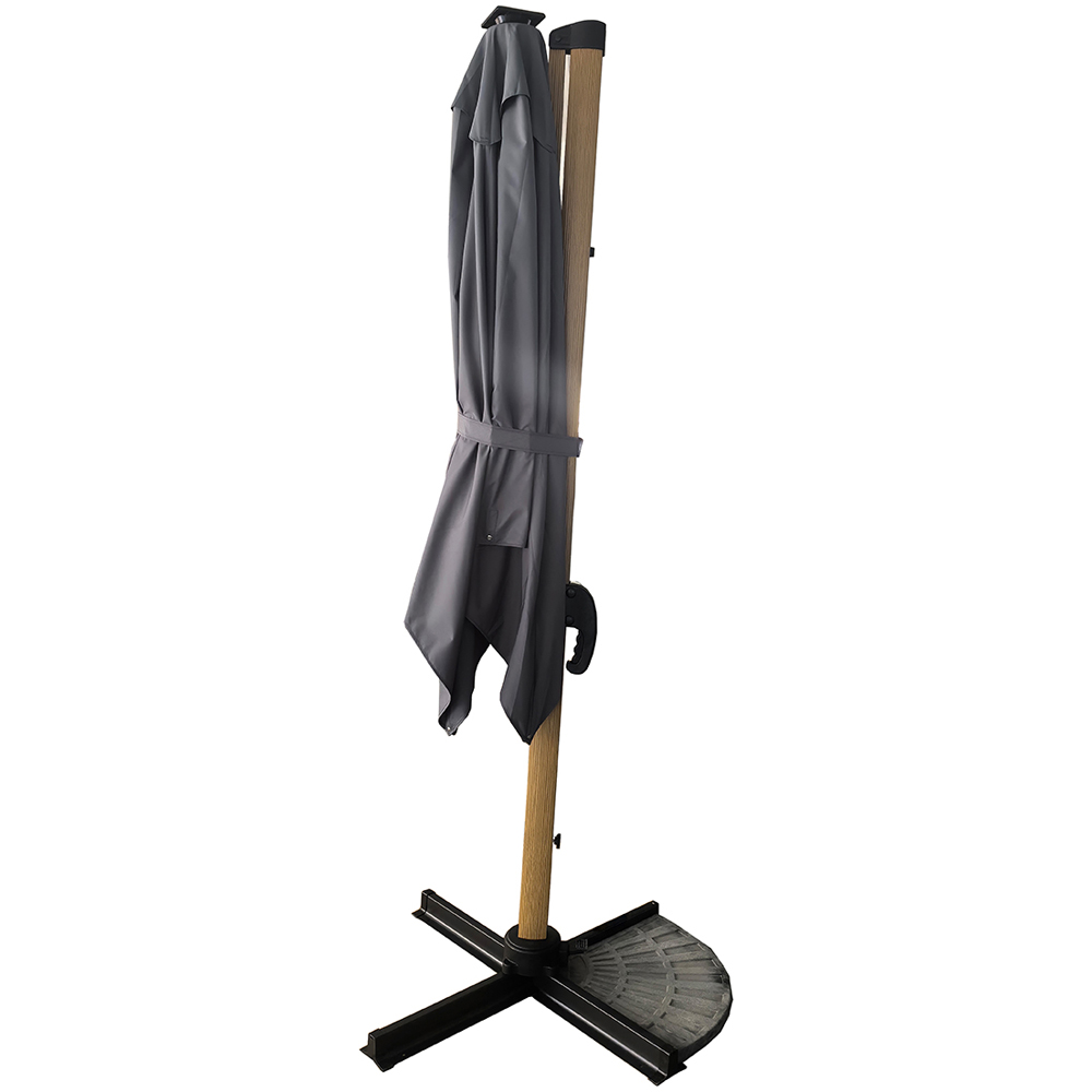 Grey LED Light Roma Umbrella Parasol 2.5m Image 4