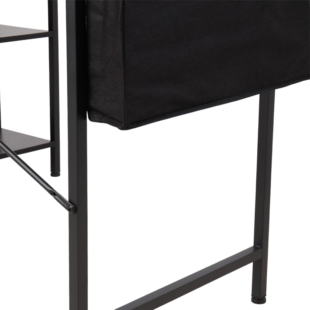 Living and Home 2 Shelf Black L-Shaped Office Desk with Storage Bag Image 6