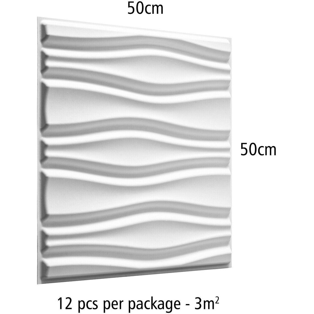 Walplus Off White Flows 3D Wall Panel 12 Pack Image 6
