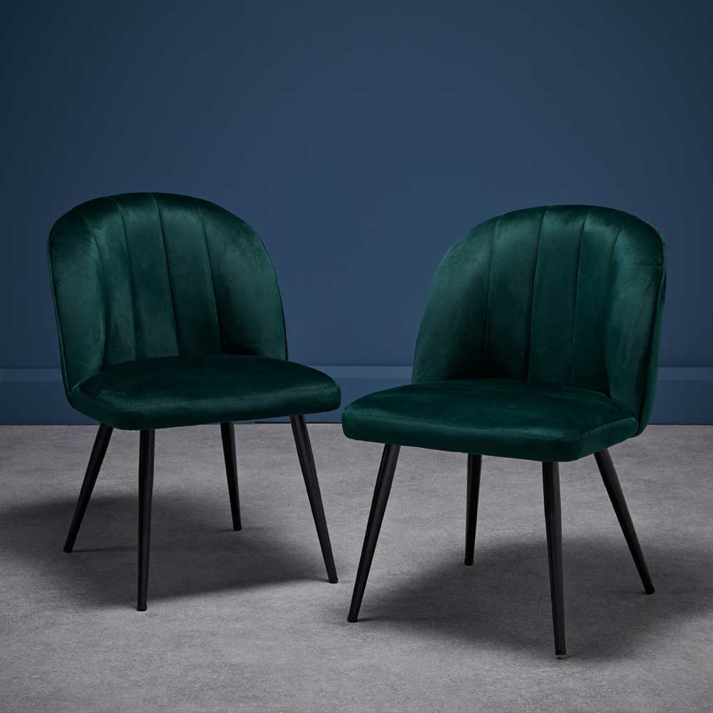 Orla Set of 2 Green Dining Chair Image 5