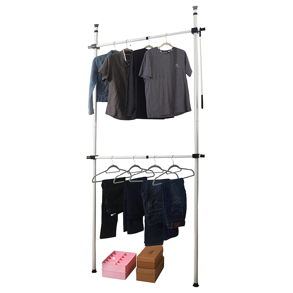 House of Home Telescopic 2-Tier Single Clothes Rail Image 3