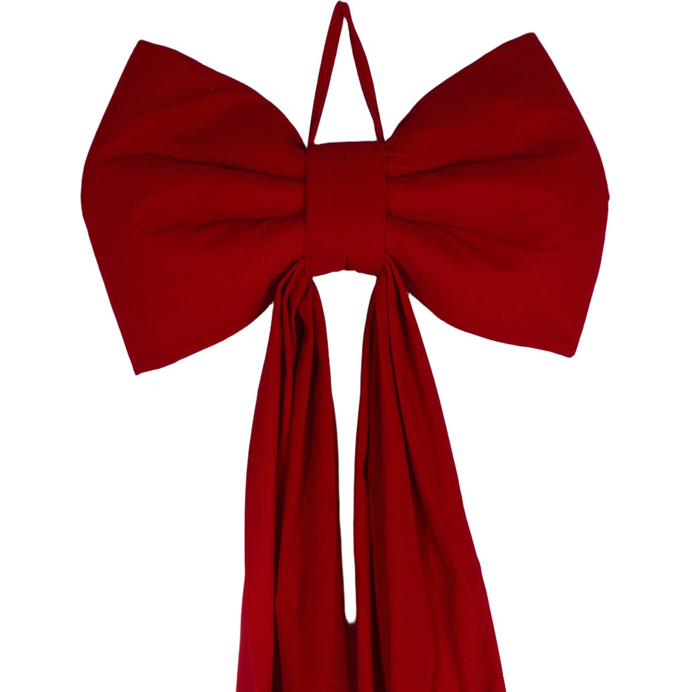 Velvet Tree Topper Bow Red Image 3