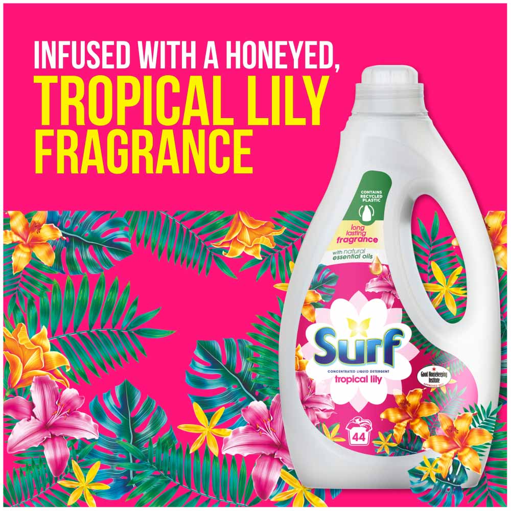 Surf Tropical Lily Concentrated Liquid Laundry Detergent 44 Washes 1.188L Image 7