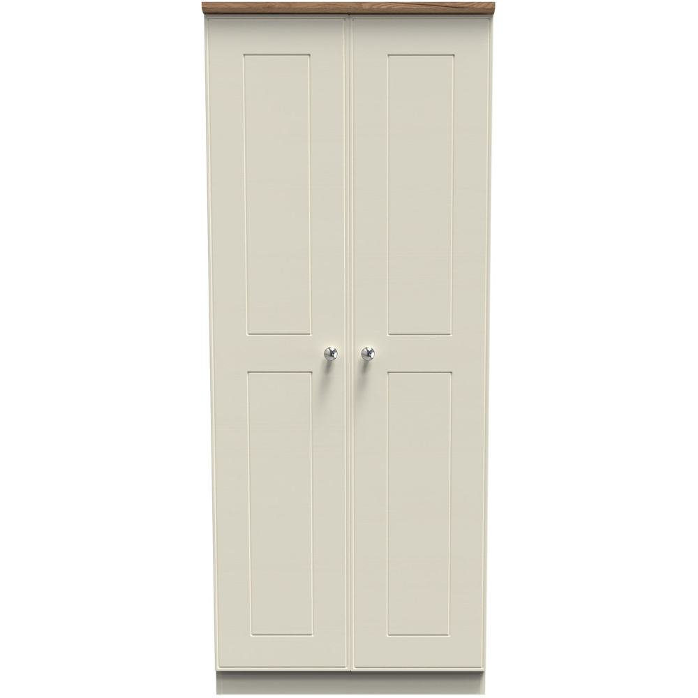 Crowndale Victoria 2 Door Cream Ash and Oak Wardrobe Image 2