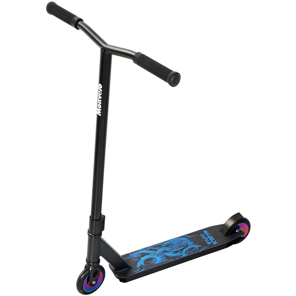 Monvelo Black and Blue Kids Adult Freestyle Stunt Scooter Image 1