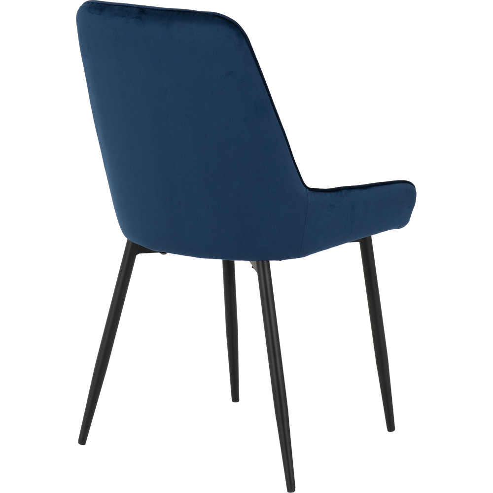 Seconique Avery Set of 2 Sapphire Blue Velvet Dining Chair Image 6