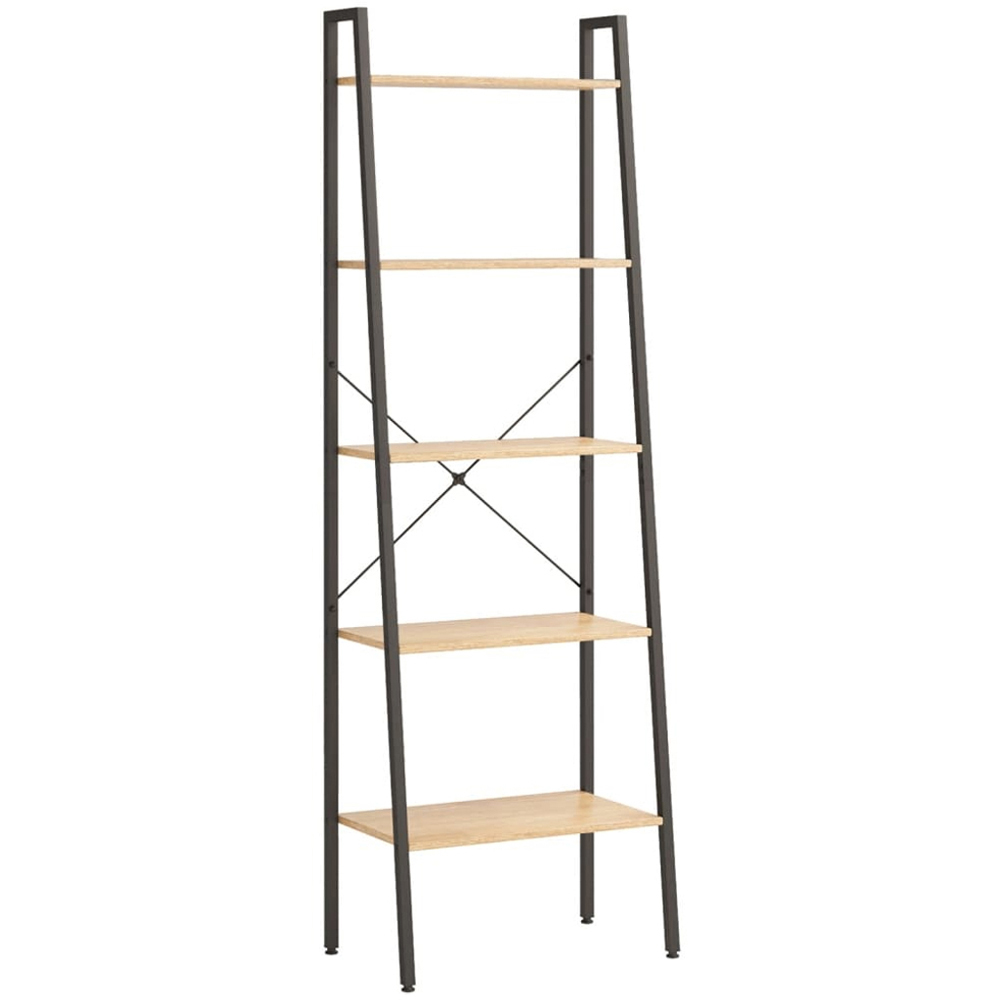 vidaXL 5 Shelf Light Brown Display Unit Image 1
