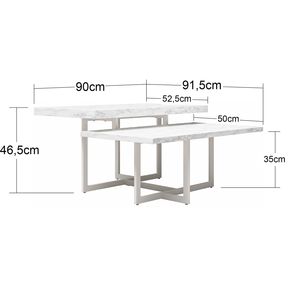 Dorel Home Brielle White Faux Marble Coffee Table Image 8