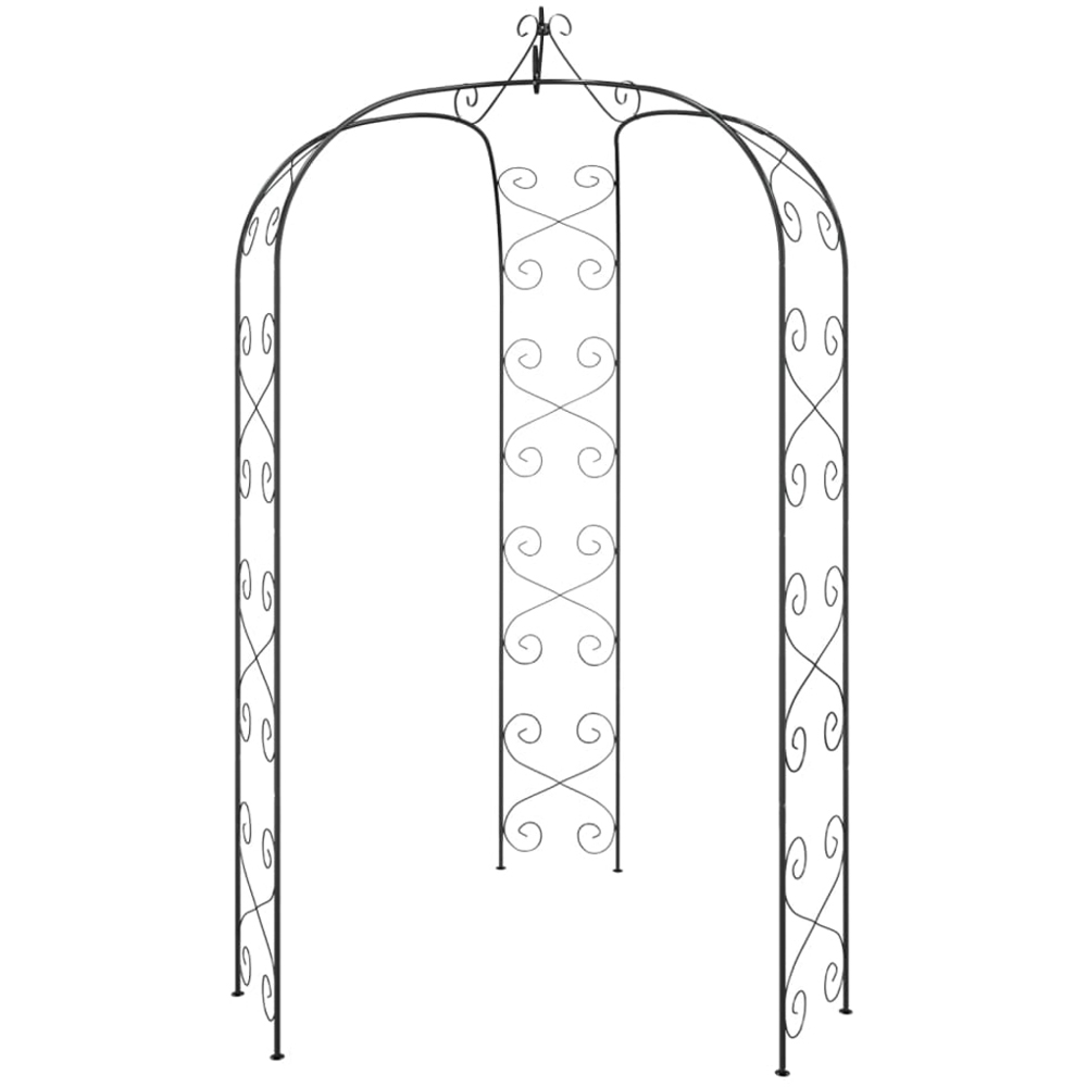 vidaXL Black Steel Garden Arch 180cm Image 2