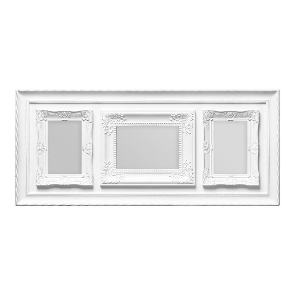 Premier Housewares 2300827 Vintage Design 3-Photo White Photo Frame Image 1