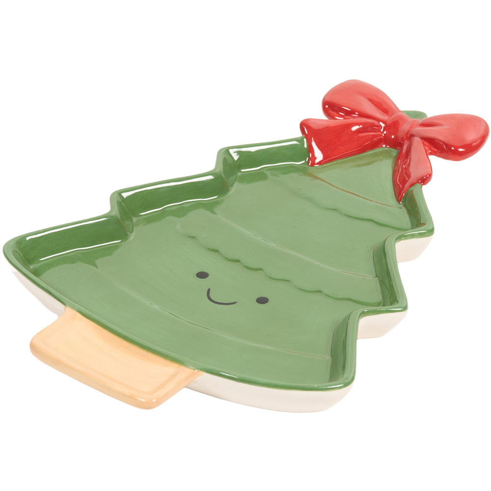 Cute Xmas Tree Plate Green Image 3