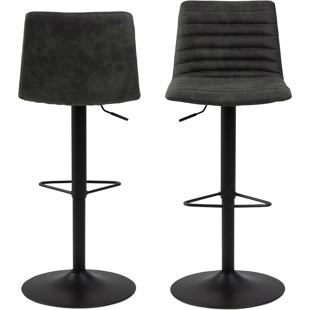 Florence Kimmy Grey Fabric Bar Stool Set of 2 Image 3