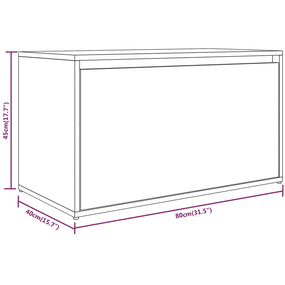 vidaXL Single Drawer Grey Sonoma Hall Bench Image 8