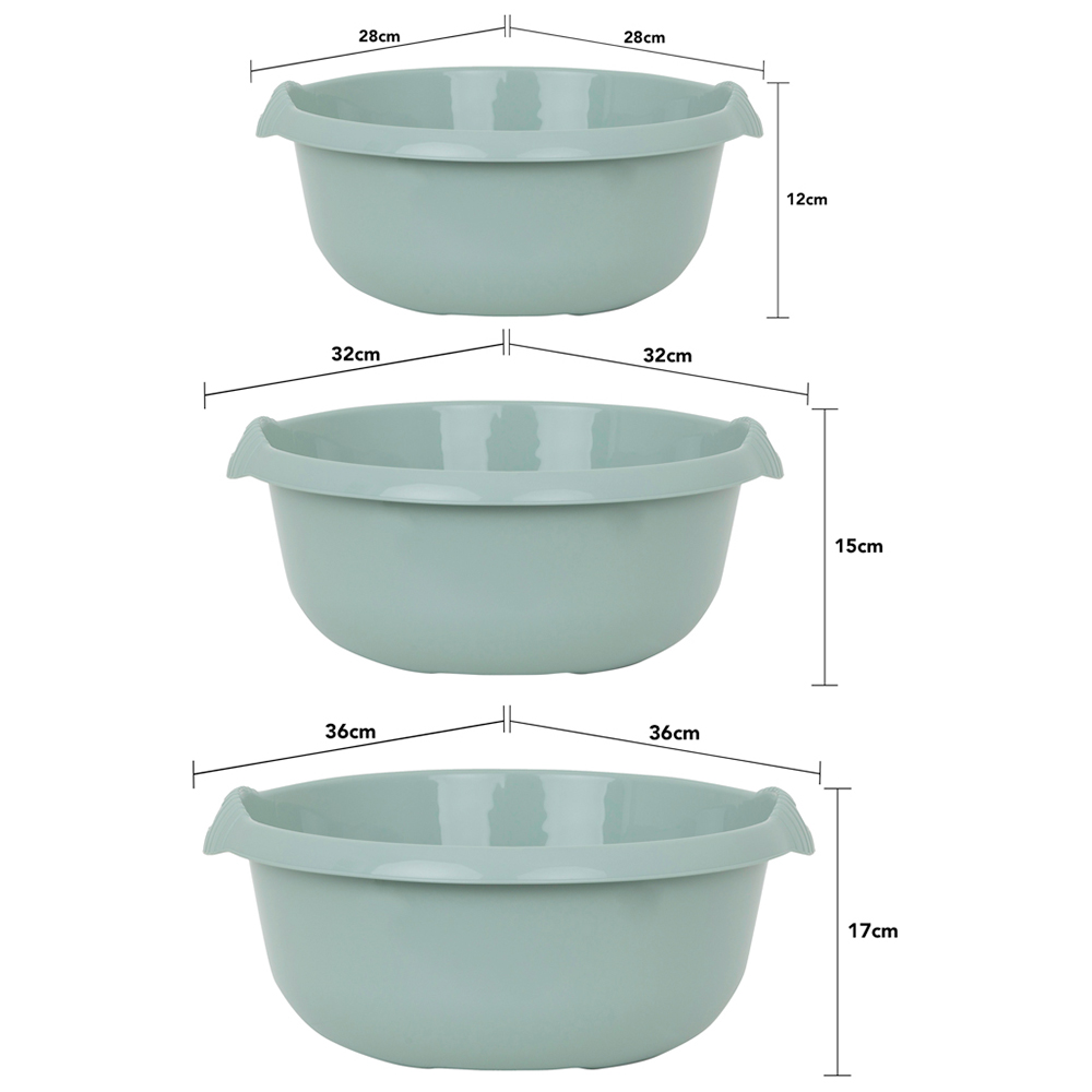 Wham 3 Piece Green Casa Multi-Functional Round Plastic Bowl Set Image 3