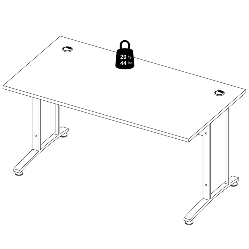 Florence Wooden and Steel 150cm Desk Oak and White Image 7