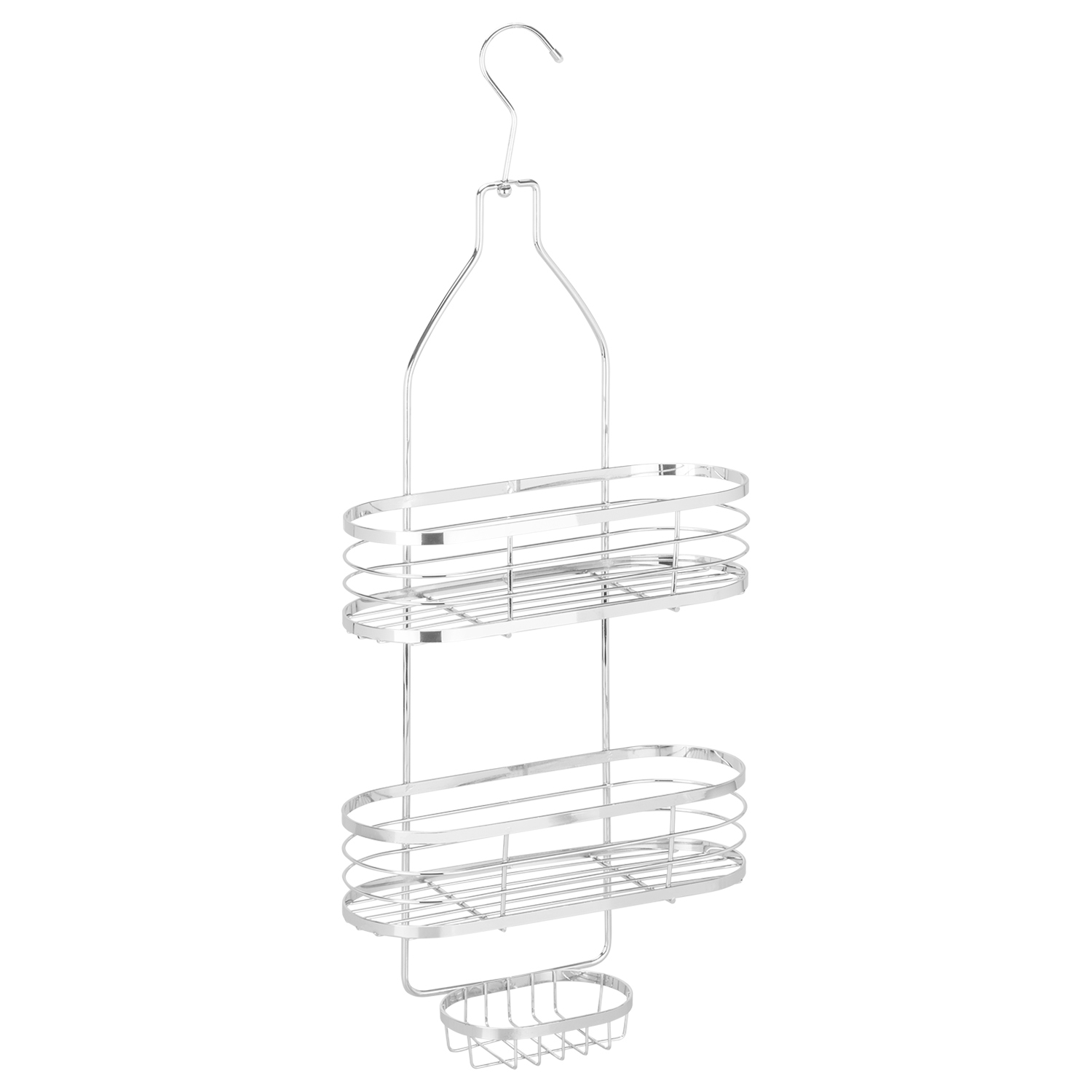 2 Shelf Silver Hanging Shower Caddy Image