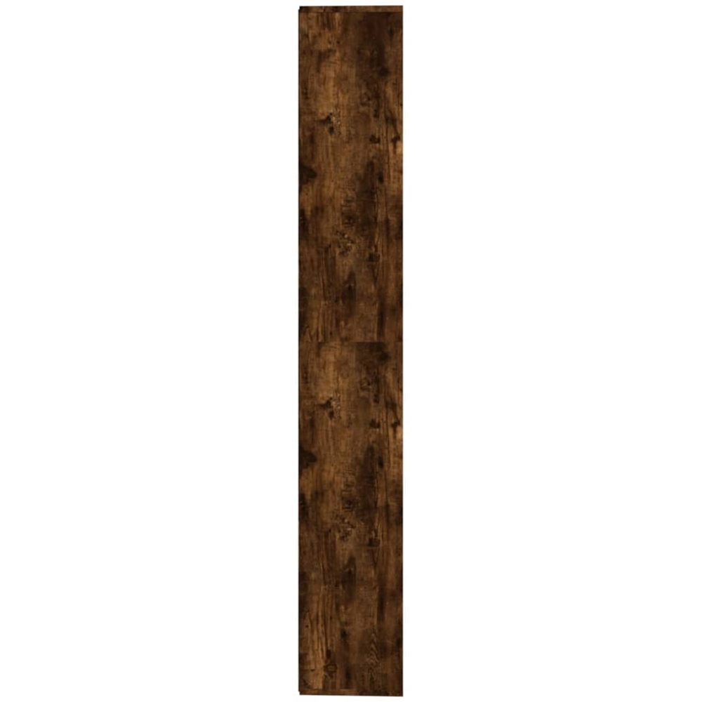 vidaXL 6 Shelf Smoked Oak Wooden Bookcase Image 4