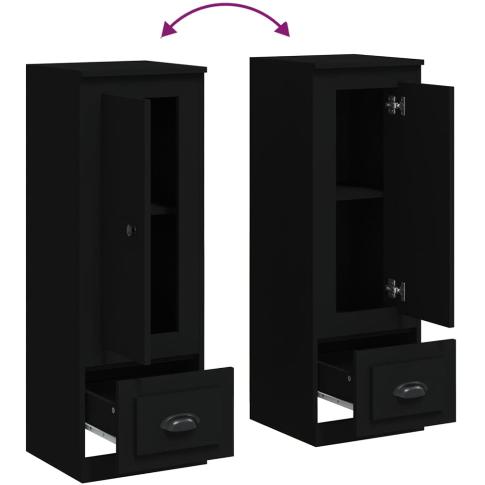 vidaXL Single Door Single Drawer Black Highboard Image 7