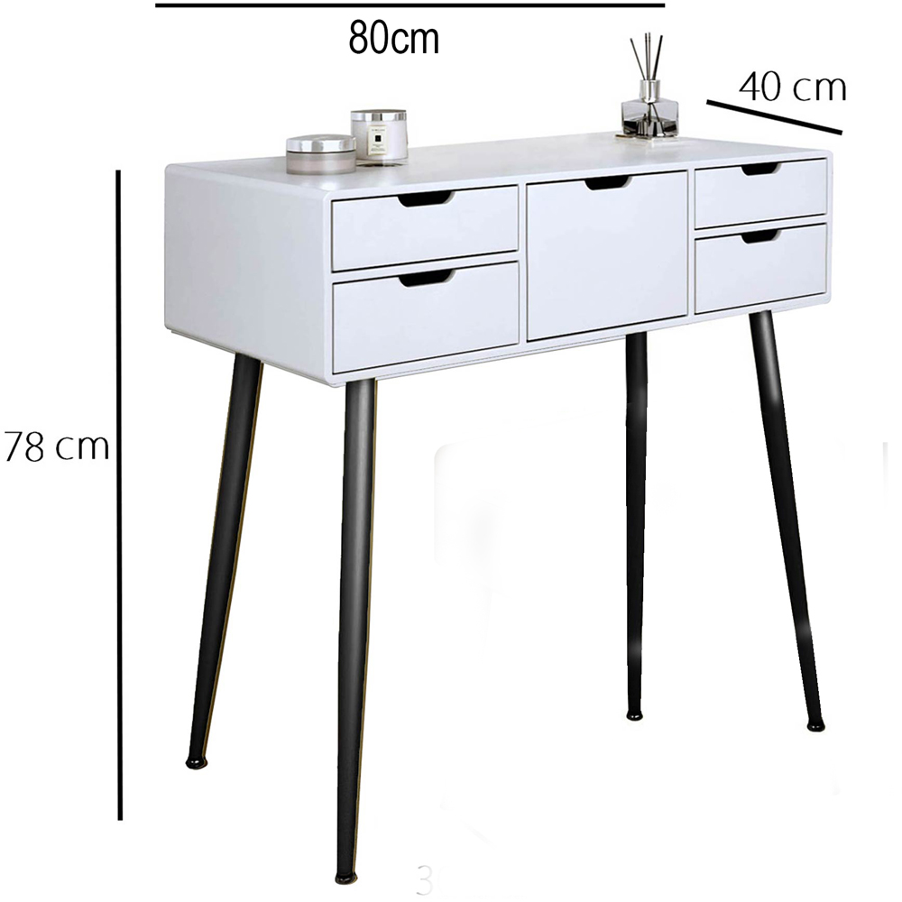 CARME Home Gabriella White and Black Dressing Table Image 6