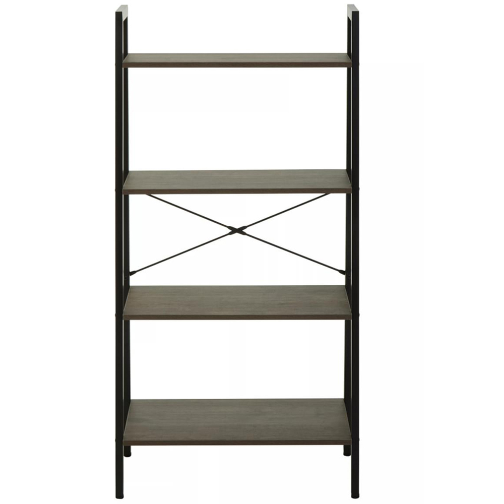 Premier Housewares Bradbury 4 Shelf Dark Oak Veneer Ladder Bookshelf Image 7
