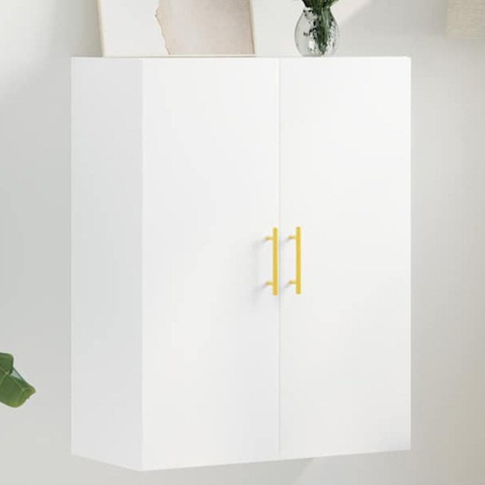 vidaXL 2 Door White Wall Mounted Slim Storage Cabinet Image 1