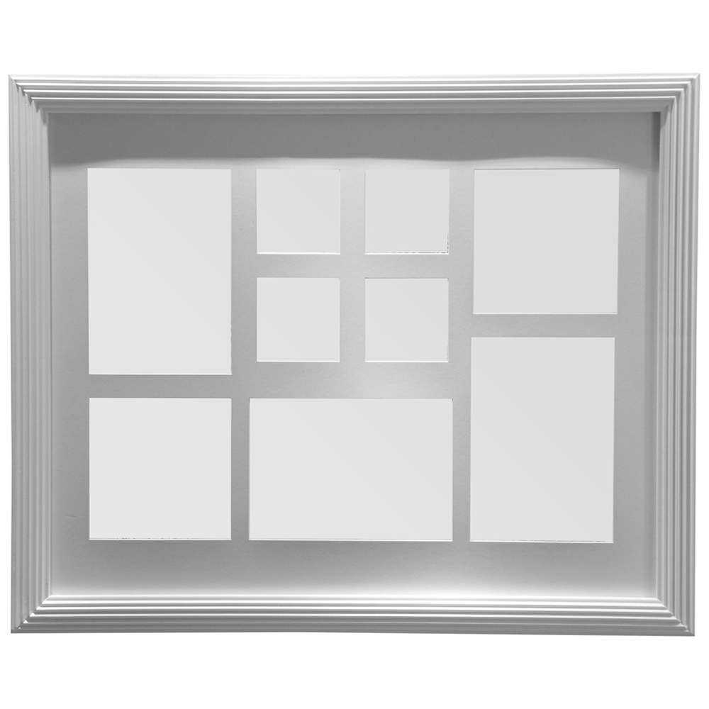 Premier Housewares Rectangular White 9 Photo Multi Photo Frame Image 1
