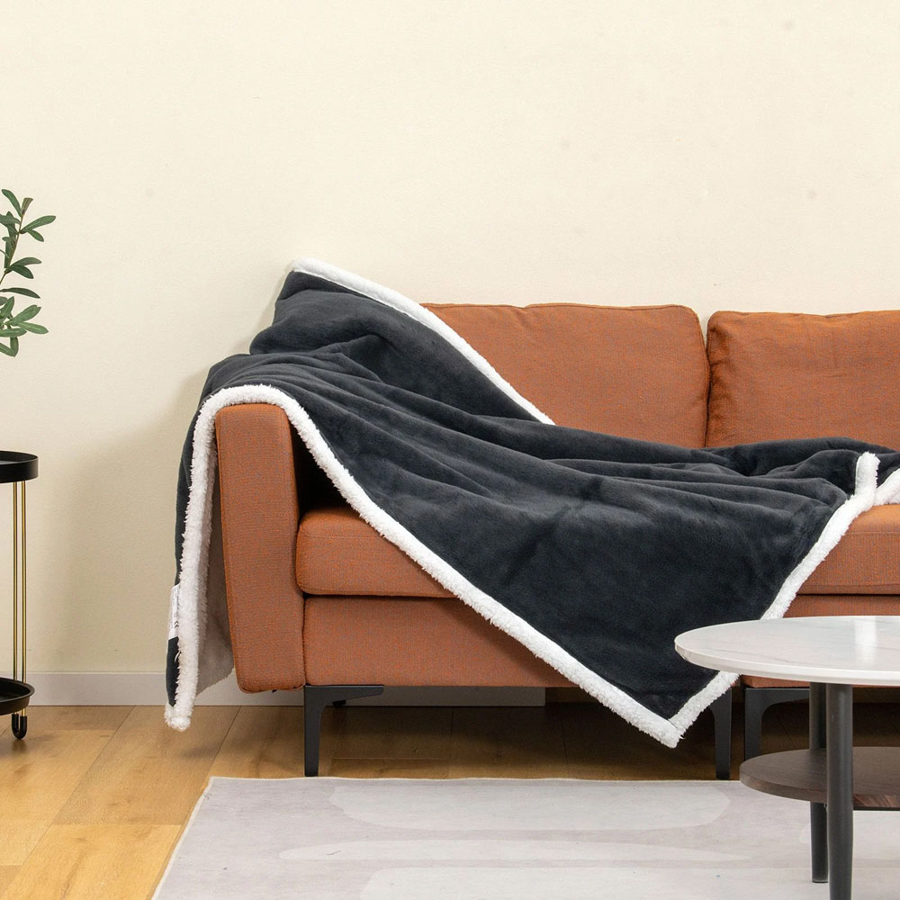 Costway Grey Electric Blanket Throw with 10 Heat Settings Image 2