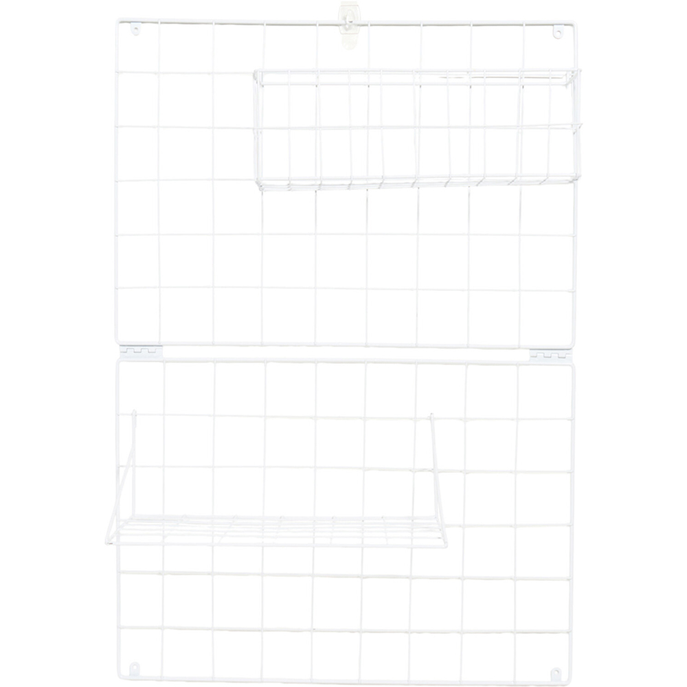Metal Grid Memo Board with Accessories White Image 5
