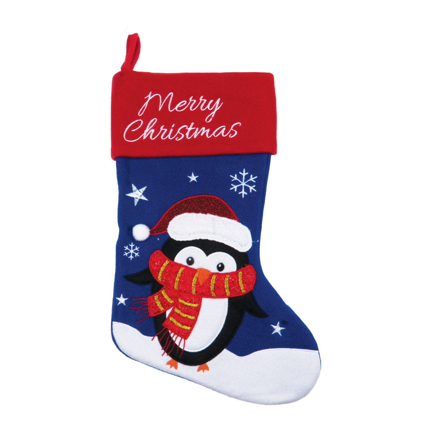 Single Santa & Friends Merry Christmas Stocking in Assorted styles Image 2