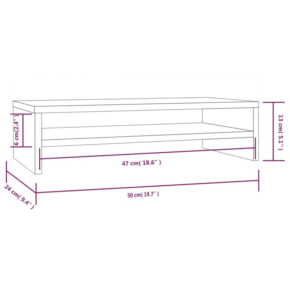 vidaXL Solid Wood Pine Monitor Stand Image 7