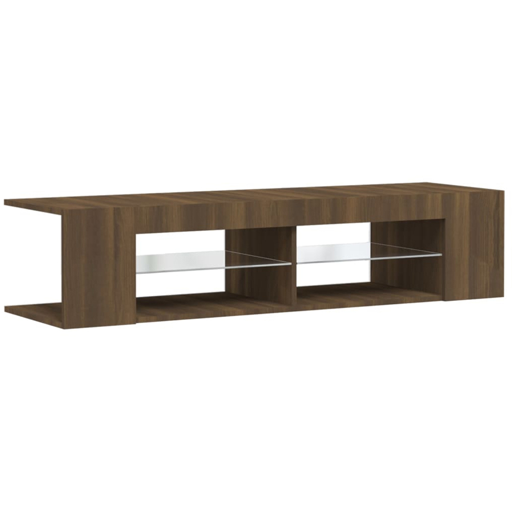 vidaXL 4 Shelf Brown Oak LED TV Cabinet Image 3